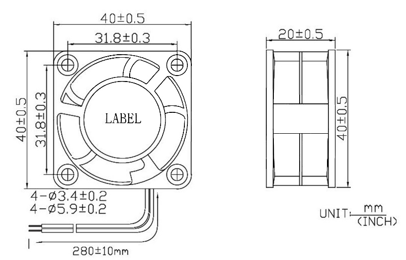 MFD4020B Dimensions